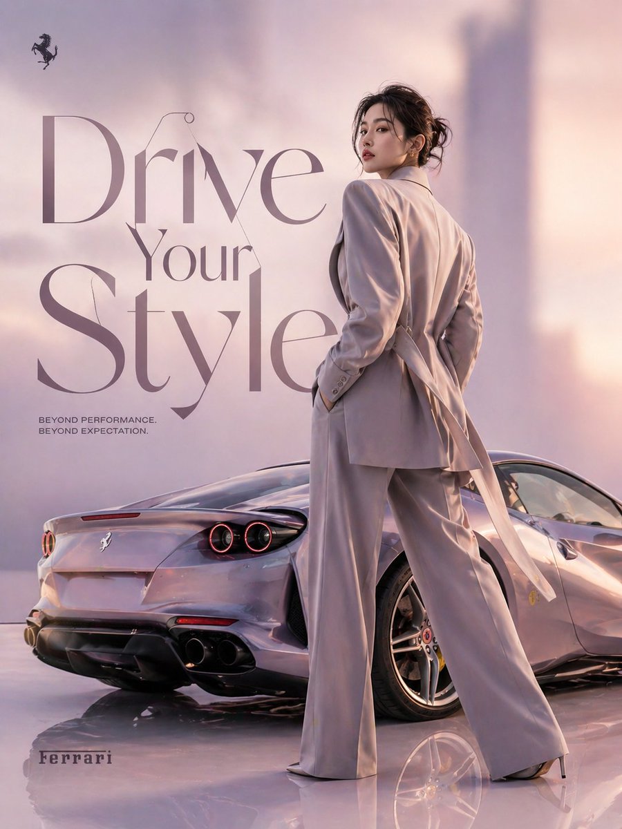Korean Model and Luxury Car Advertisement example 2