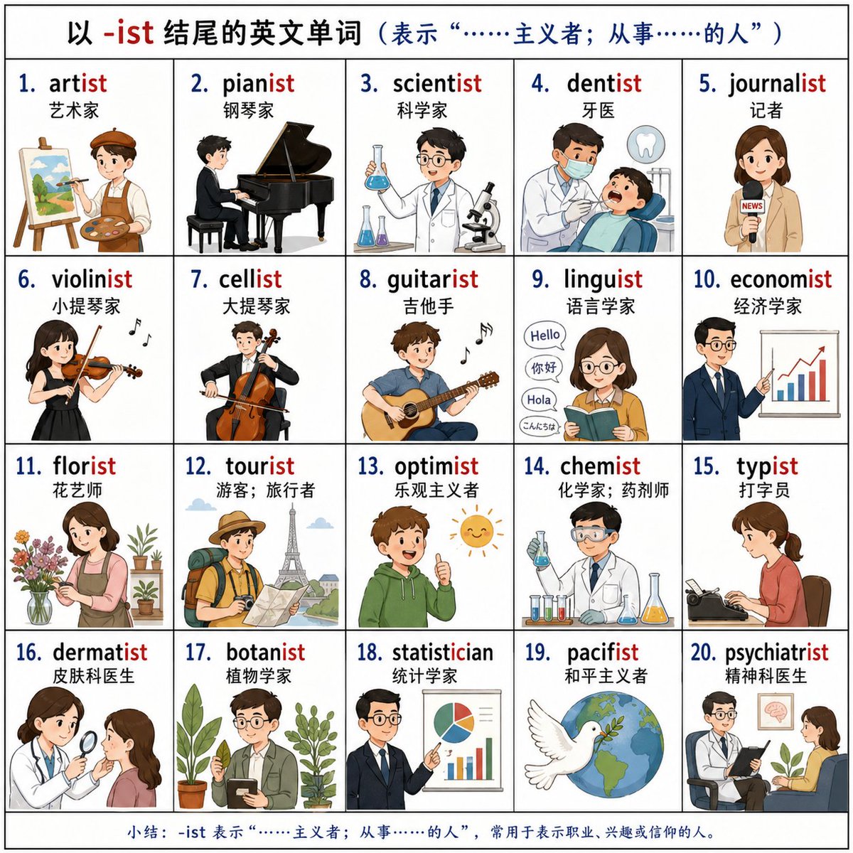 Vocabulary Learning Grid AI image template preview