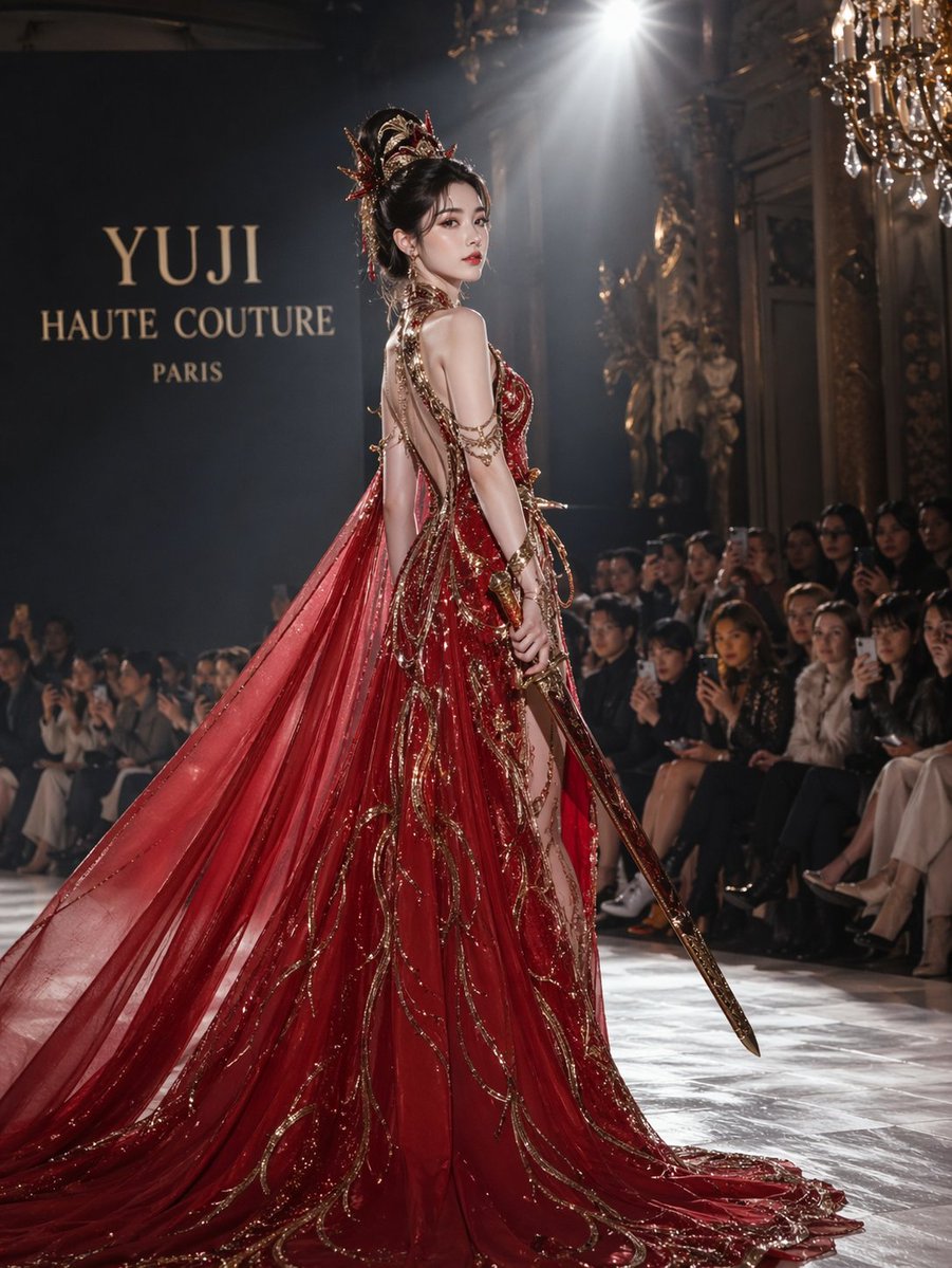 High fashion dress show prompt AI image template preview