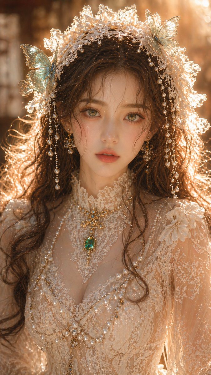 Dreamy Oriental female portrait prompt AI image template preview