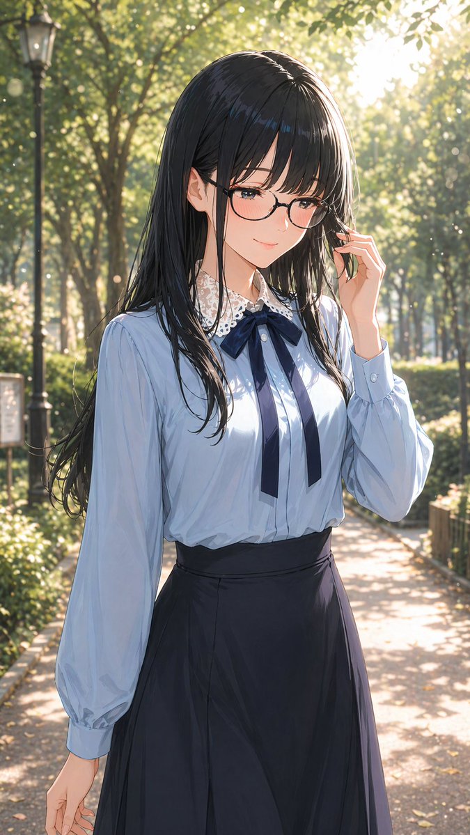 Portrait of a Gentle Woman with Glasses AI image template preview