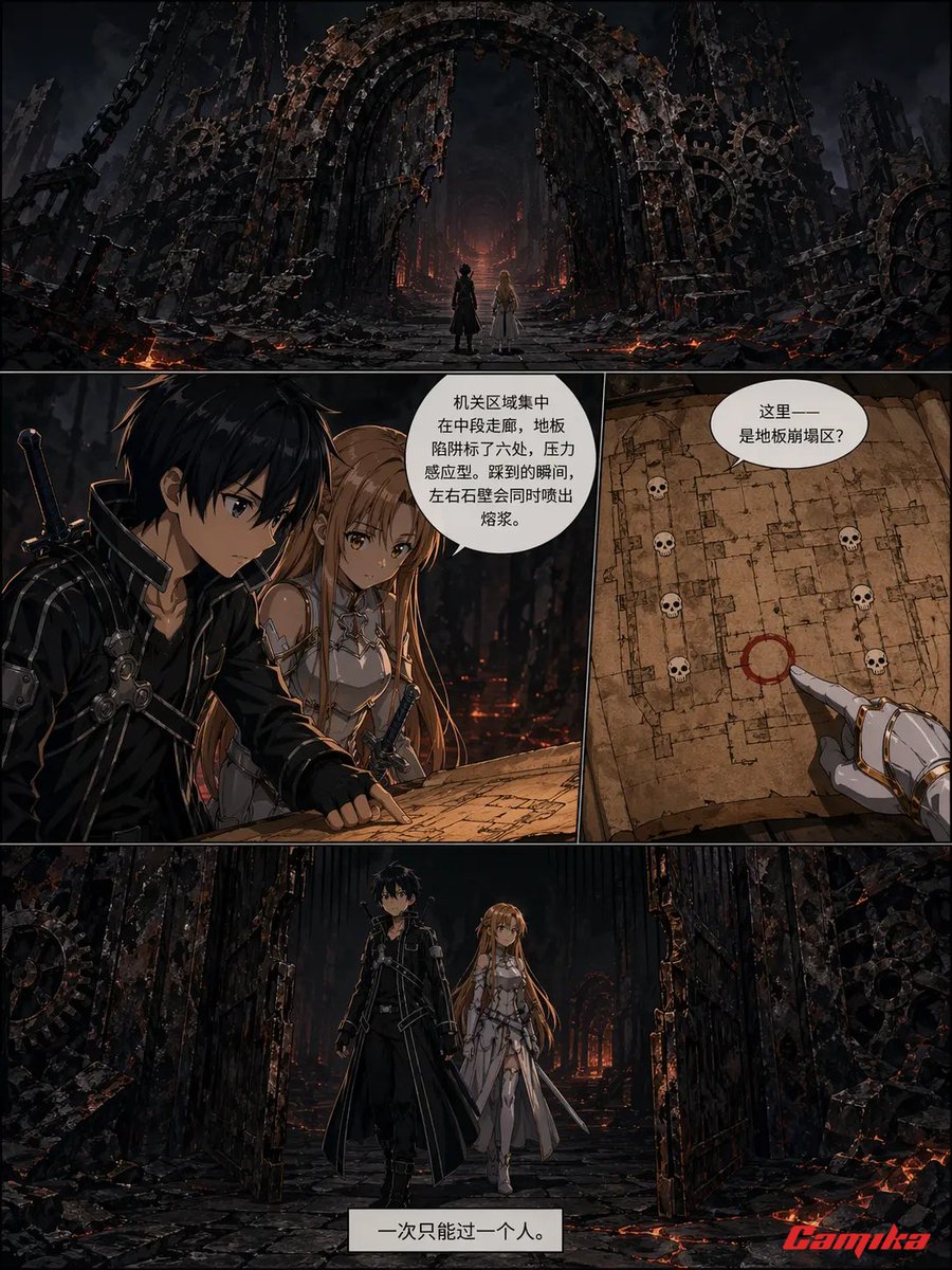 Dark Fantasy Ruins Manga Page AI image template preview