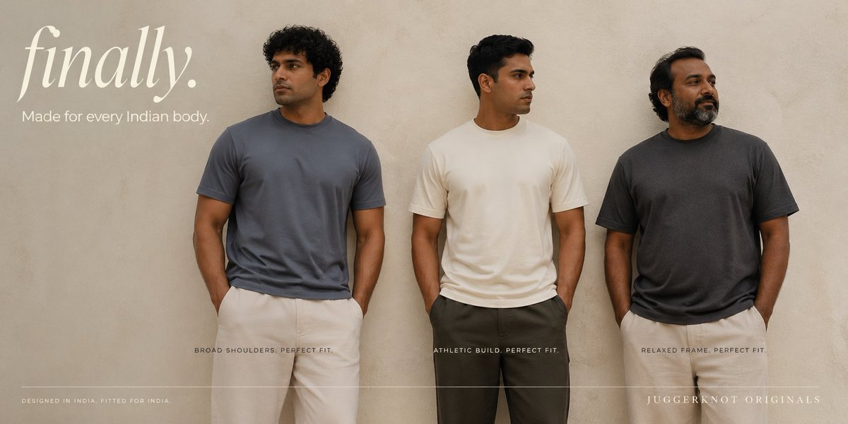 Inclusive Indian T-Shirt Brand Banner AI image template preview