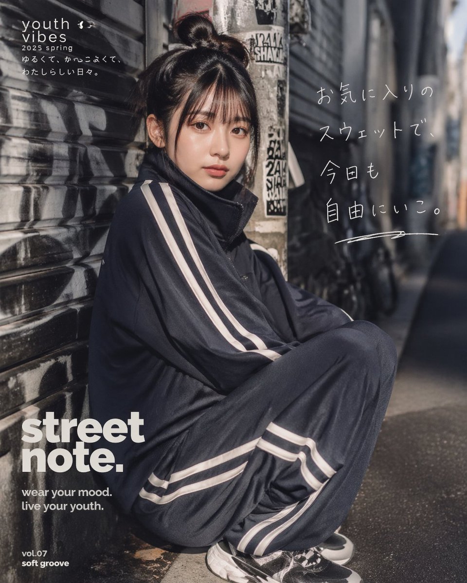 Japanese Streetwear Editorial Poster AI image template preview