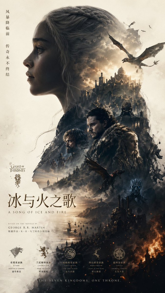 Epic Fantasy Double-Exposure Poster AI image template preview