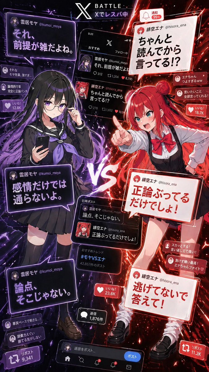 Anime X Battle Poster AI image template preview