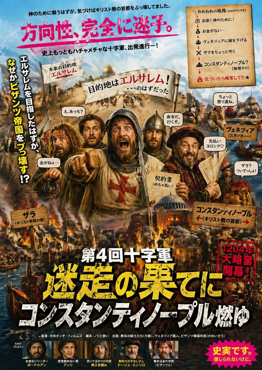 Chaotic Fourth Crusade Parody Poster AI image template preview
