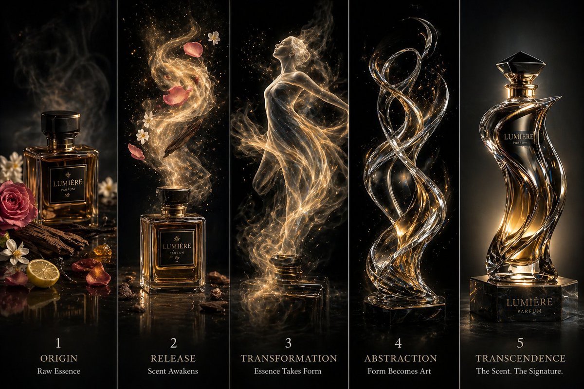 Luxury Perfume Transformation Art AI image template preview