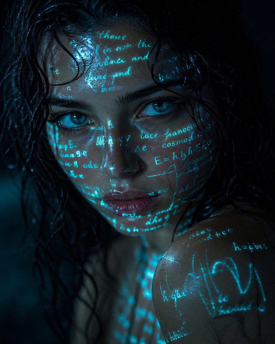 Cyber-Poetry Portrait Photography AI image template preview