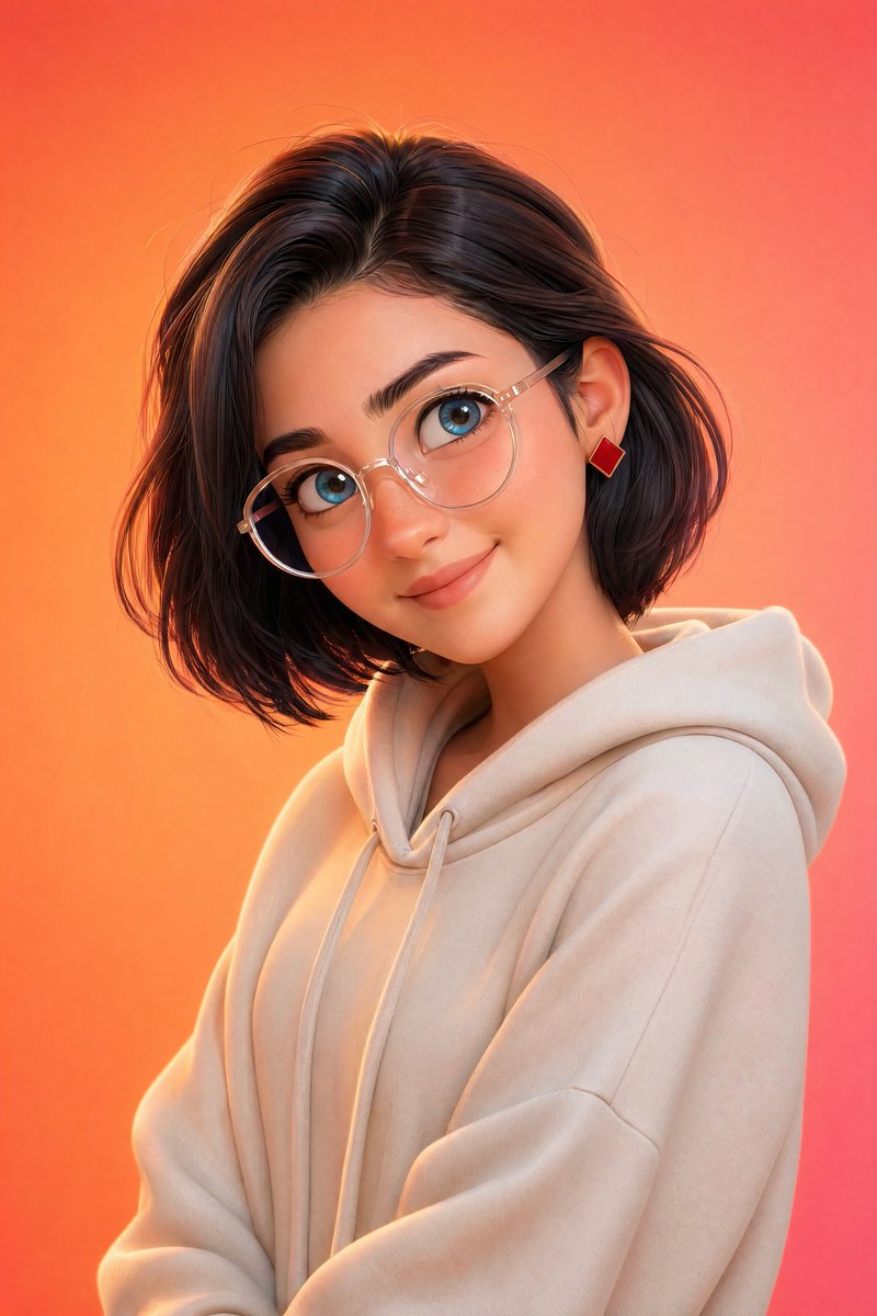 Pixar-Style 3D Character Portrait AI image template preview