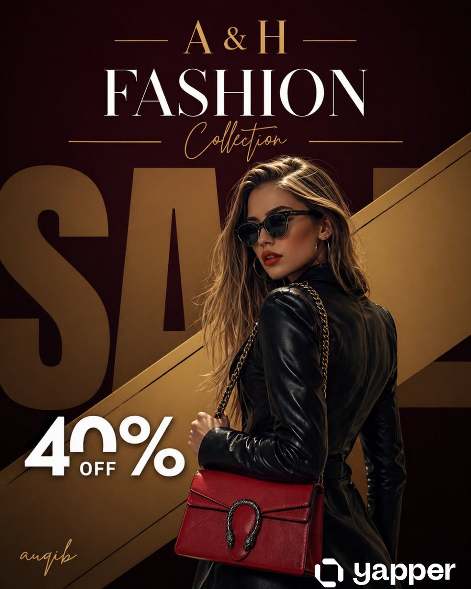 Luxury Fashion Sale Poster AI image template preview