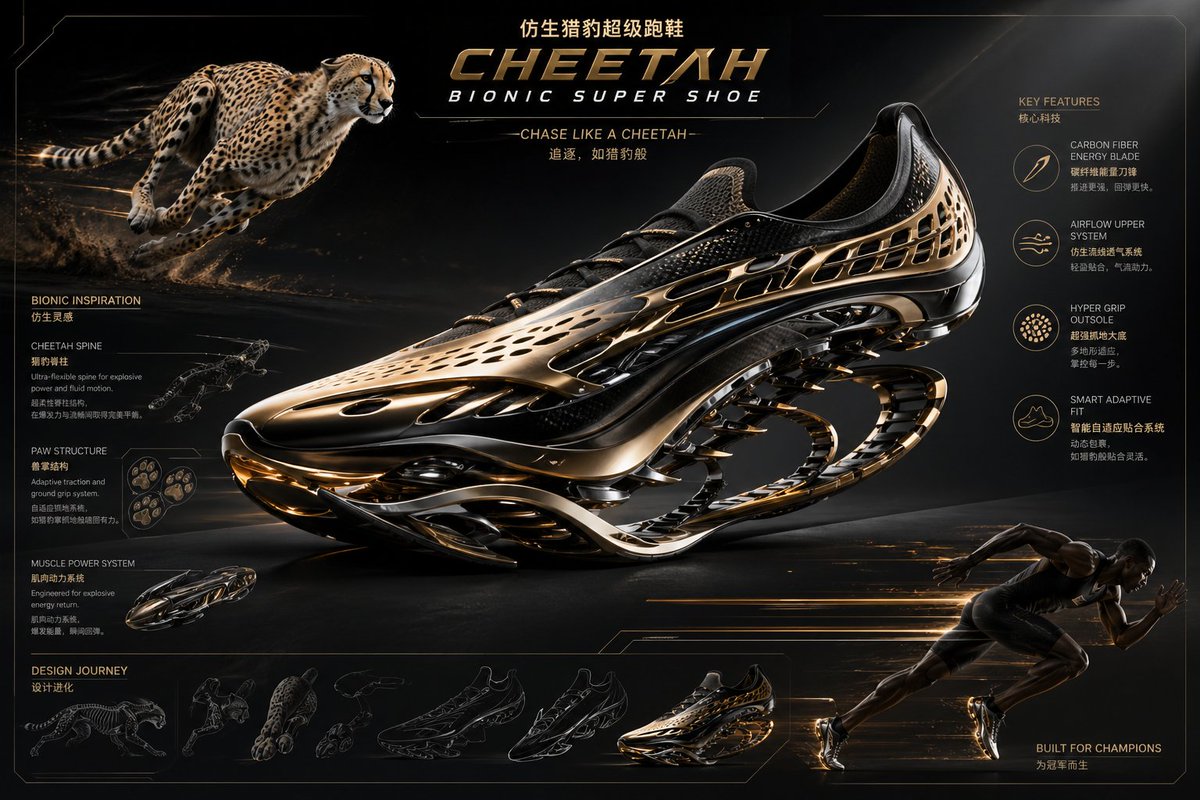 Futuristic Bionic Super Shoe AI image template preview