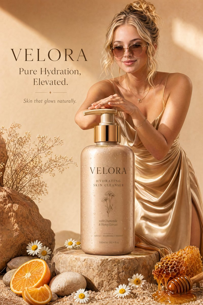 Luxury Skincare Advertisement AI image template preview