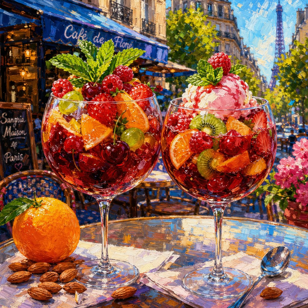 Impressionistic Parisian Café Painting AI image template preview