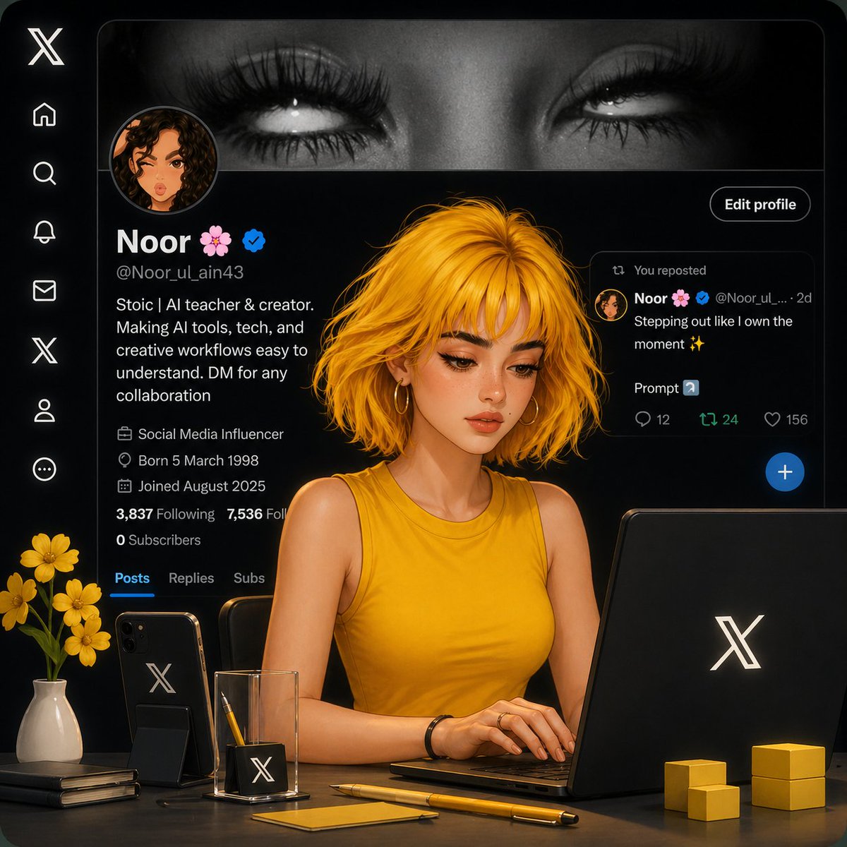 Aesthetic Creator Workspace AI image template preview