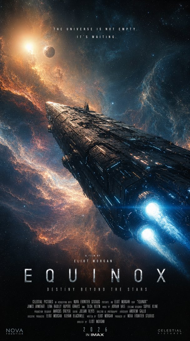IMAX Sci-Fi Movie Poster AI image template preview