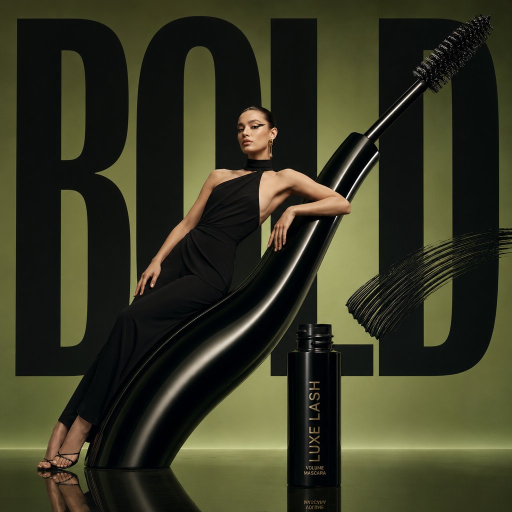 Avant-Garde Beauty Ad AI image template preview