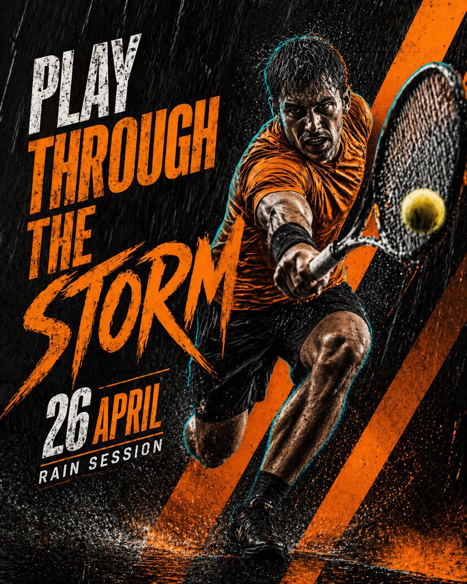 Cinematic Tennis Sports Poster AI image template preview