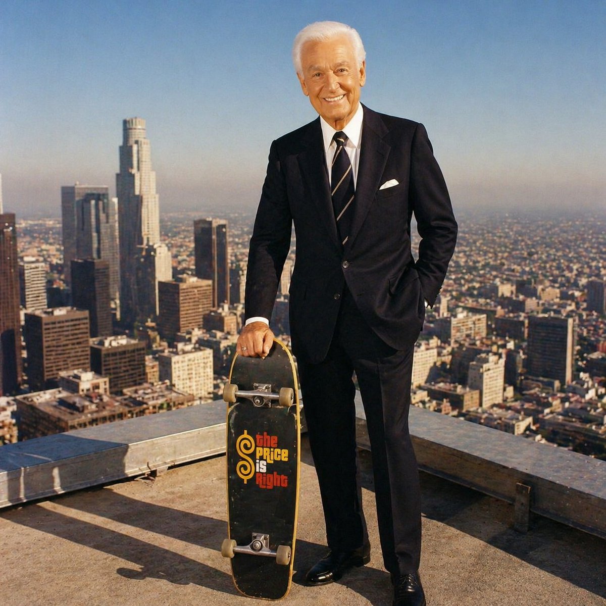 Bob Barker Skyscraper Portrait AI image template preview