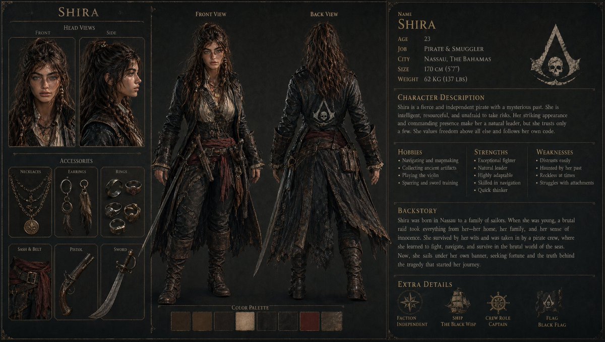 3D Gaming Character Sheet Prompt AI image template preview