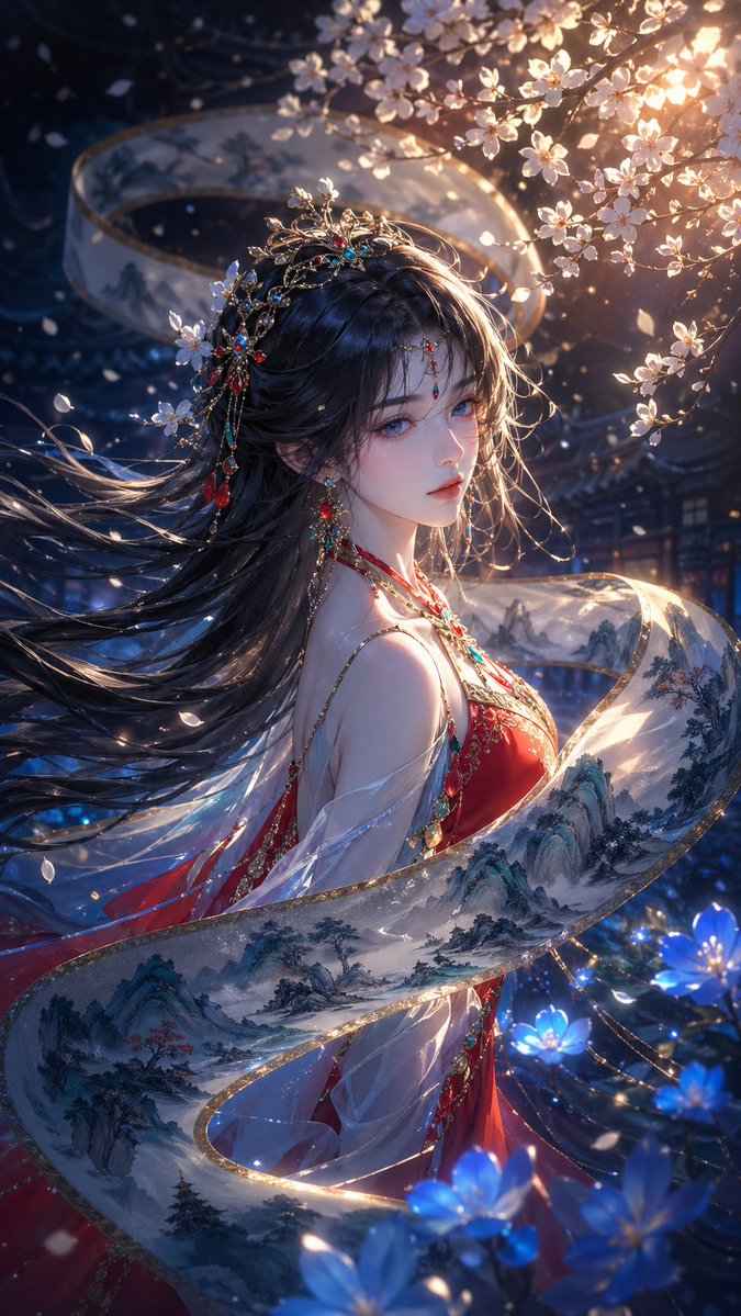 Oriental Fantasy Illustration Prompt AI image template preview