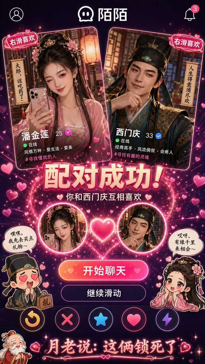 Historical Character Modern Match Interaction AI image template preview