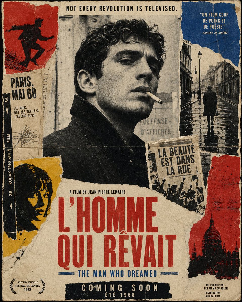 French New Wave Protest Film Poster AI image template preview