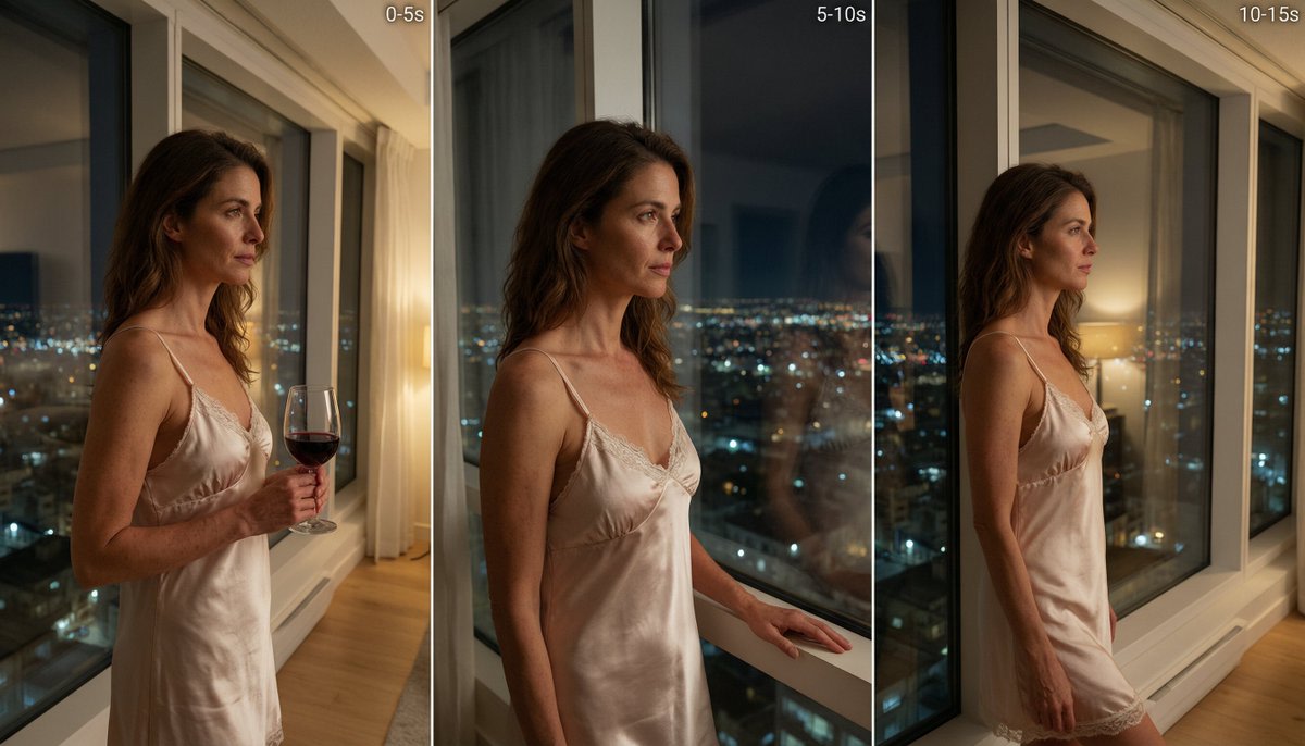 Cinematic Night Window Triptych AI image template preview