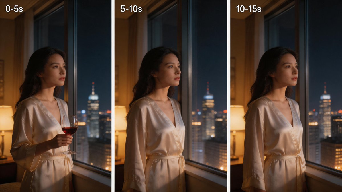 Three-Panel Night Window Comparison AI image template preview