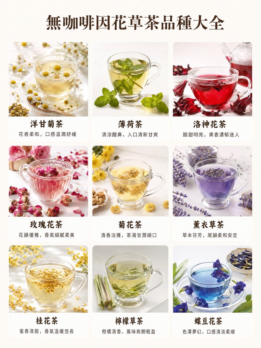Caffeine-Free Herbal Tea Chart AI image template preview