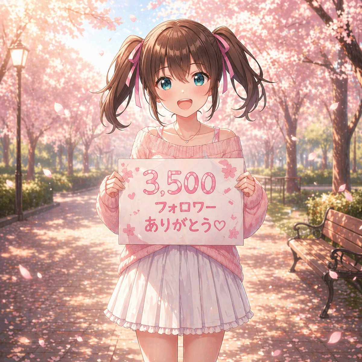 Anime Sakura Thank-You Portrait AI image template preview