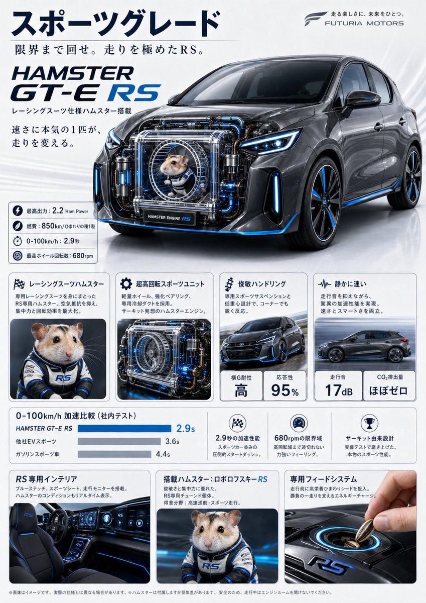 Japanese Hamster Engine Car Catalog AI image template preview