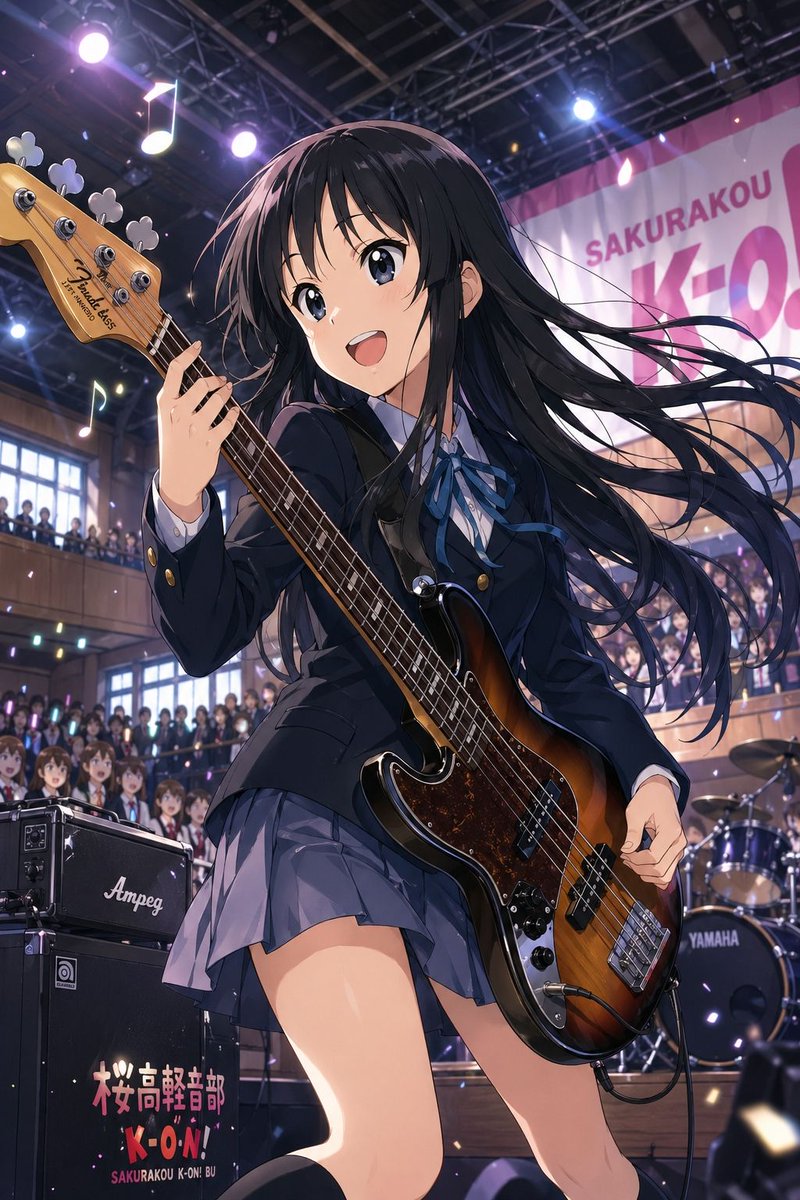 Anime School Festival Bass Performance AI image template preview