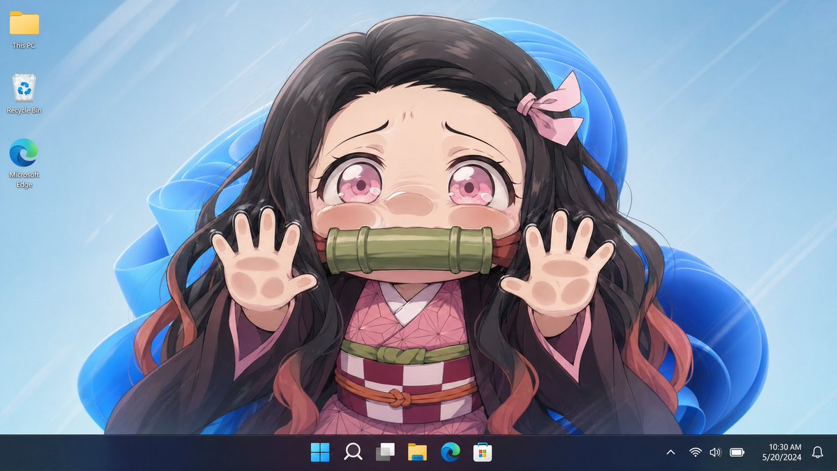 Anime Girl Windows 11 Desktop Wallpaper AI image template preview