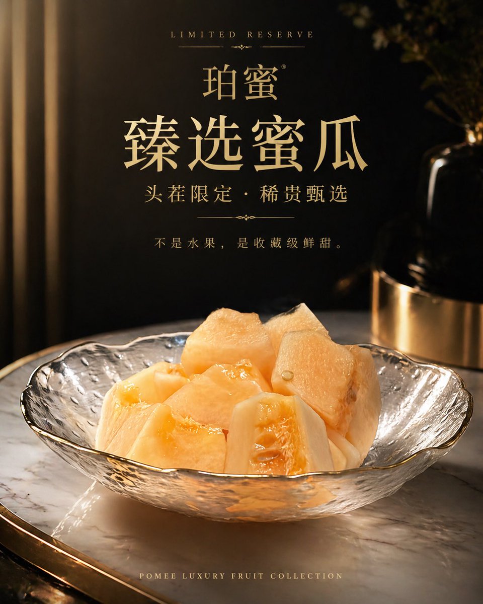 Luxury Melon Poster from Food Reference AI image template preview