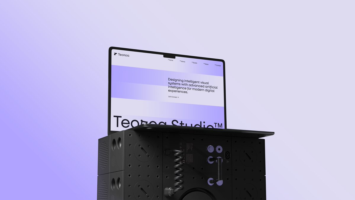 Minimal Laptop on Industrial Pedestal AI image template preview