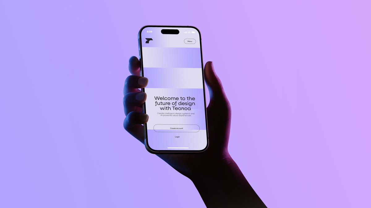 Neon Hand Holding Smartphone Mockup AI image template preview