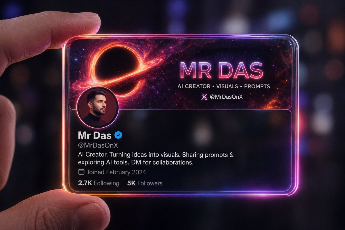 Futuristic Glass Profile ID Card AI image template preview