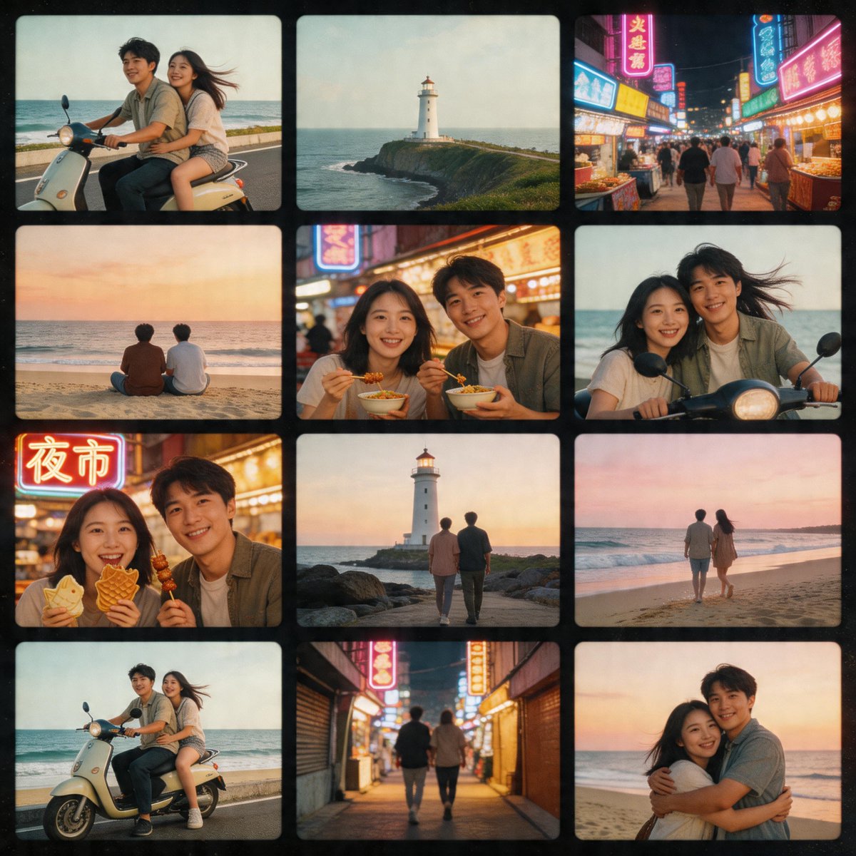 Nostalgic Tokyo Travel Collage AI image template preview