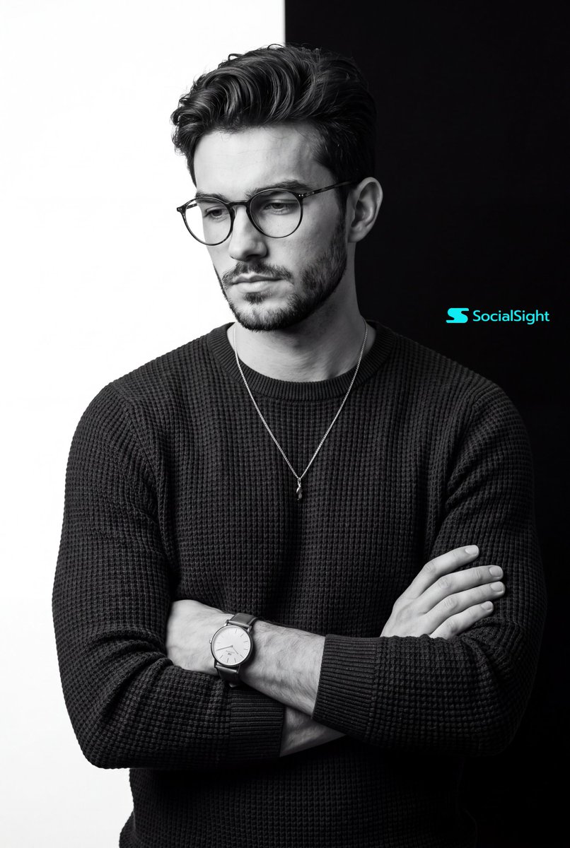 Monochrome Studio Portrait AI image template preview
