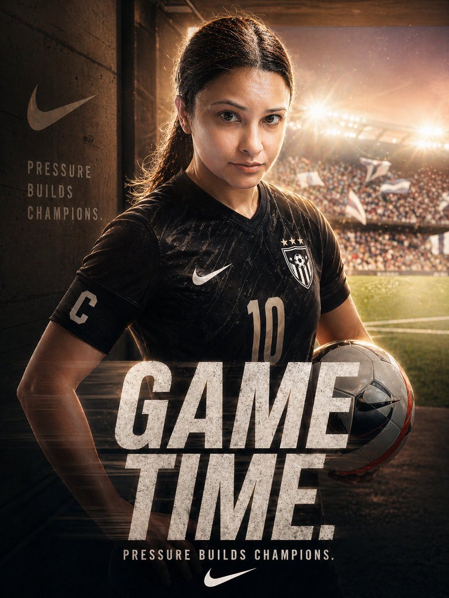 Soccer-Themed Motivational Poster AI image template preview
