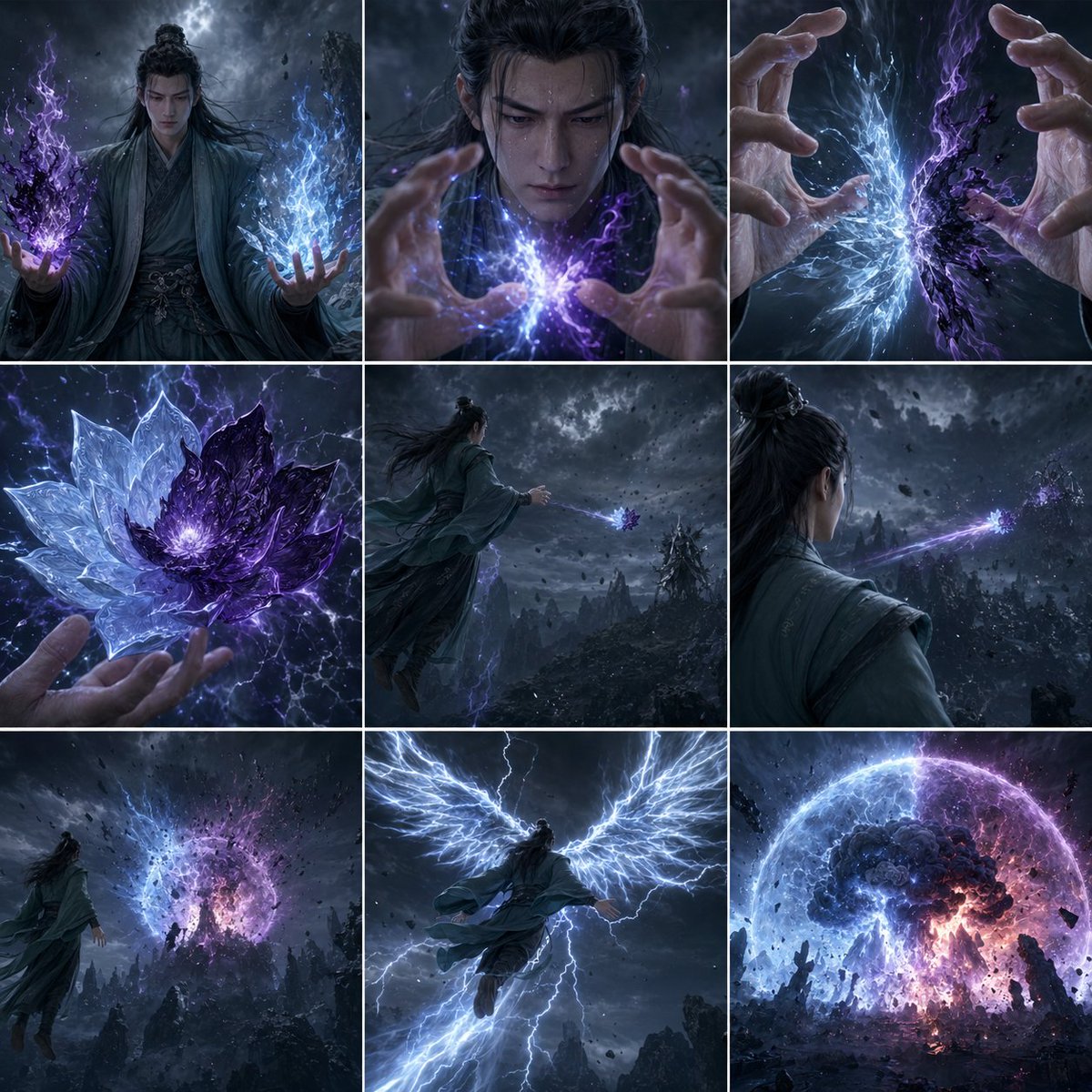 Storm Mage Ultimate Attack Storyboard AI image template preview