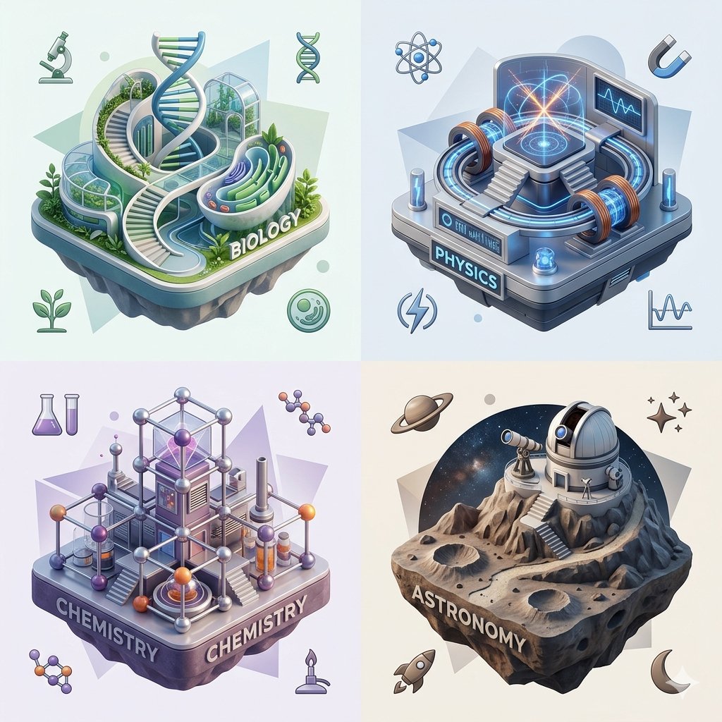 Isometric Science Concept Diorama Grid AI image template preview