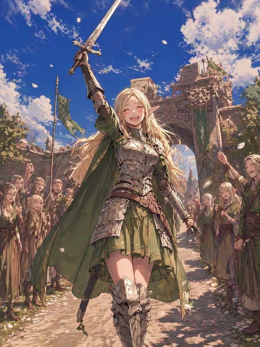 Elf Knight Victory Parade AI image template preview