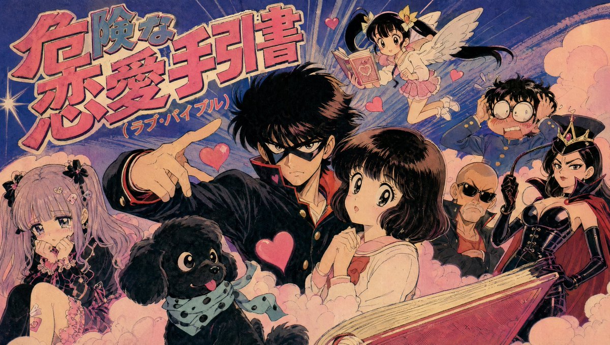 Retro Manga Love Guide Cover AI image template preview