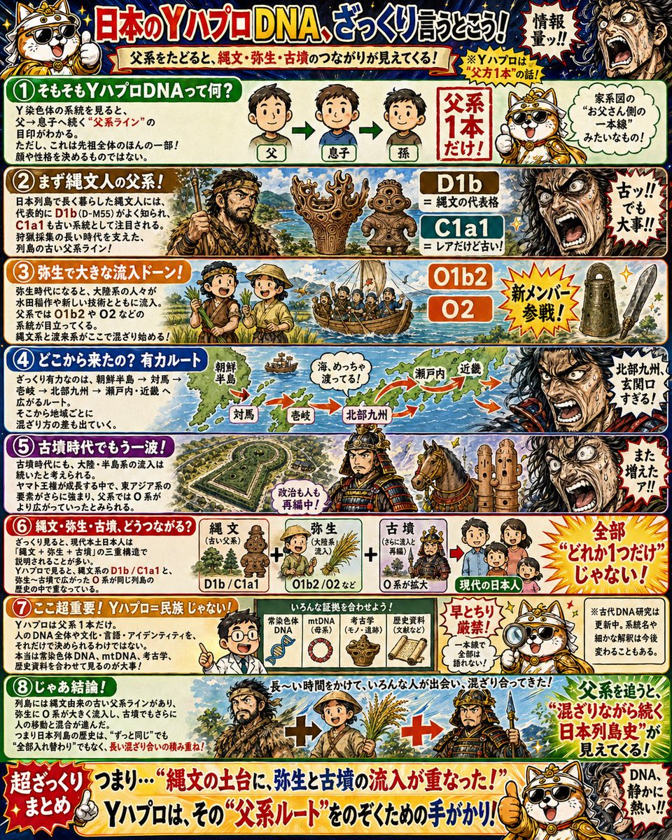 Japanese Y-DNA History Infographic Poster AI image template preview
