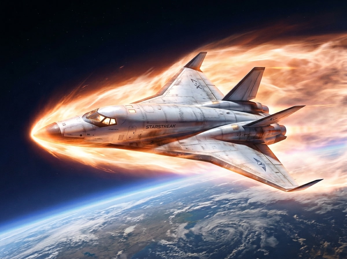 Reentry Shuttle Above Earth AI image template preview