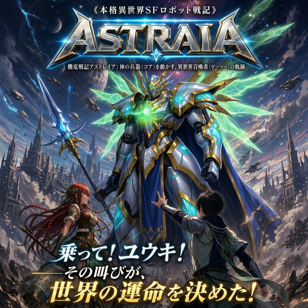 Epic Fantasy Mecha Light Novel Cover AI image template preview