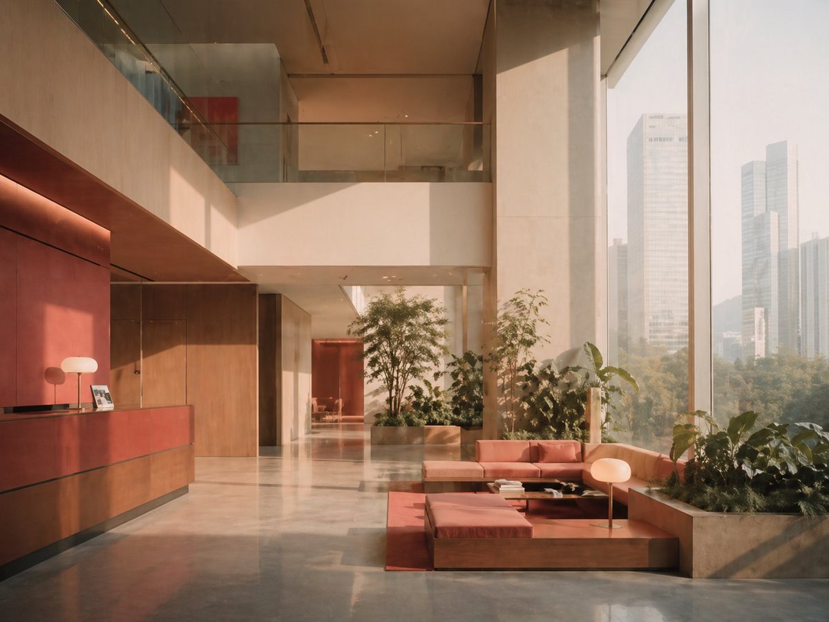 Sunlit Luxury Modern Lobby AI image template preview