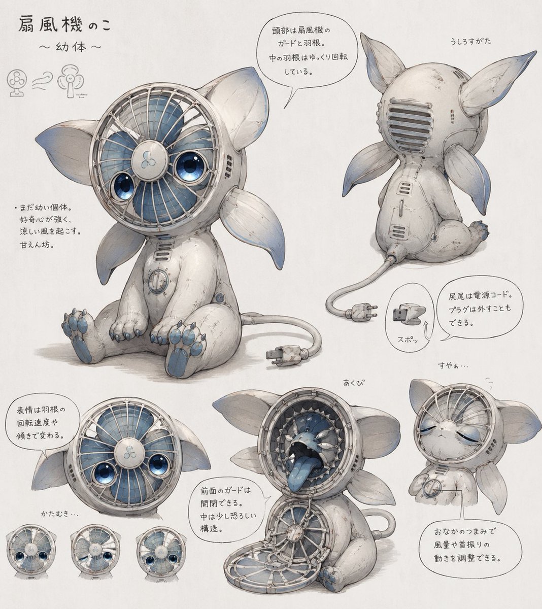 Fan Creature Concept Sheet AI image template preview